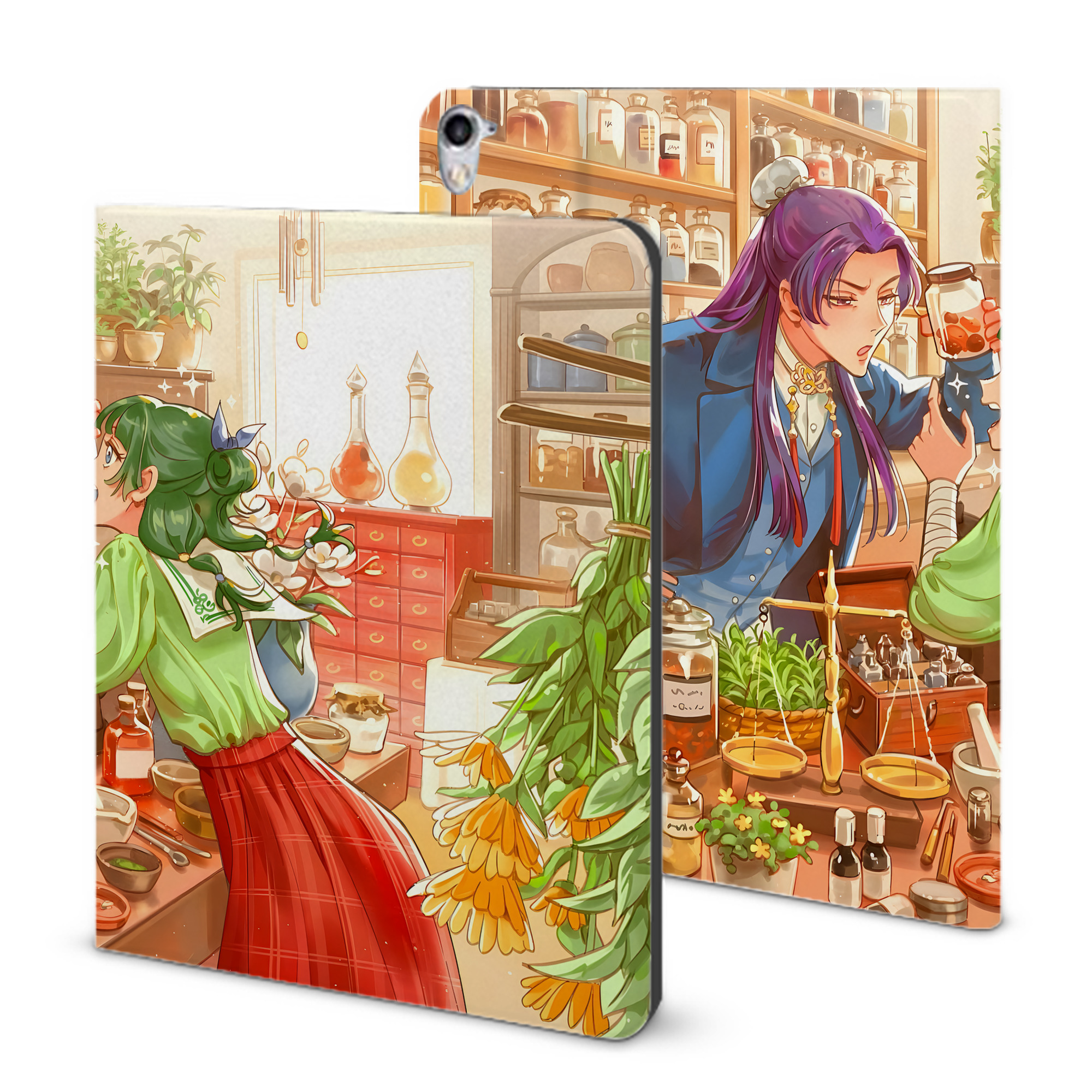 （画像用） 薬屋のひとりごと The Apothecary Diaries IPad ケース ブック型 PUレザー TPU 耐衝撃 軽量 薄型 ペン収納なし 全面保護 IPad 各モデル対応